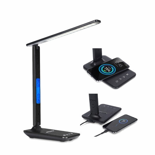 3-in-1 Desk Lamp with Wireless Charger & Clock
